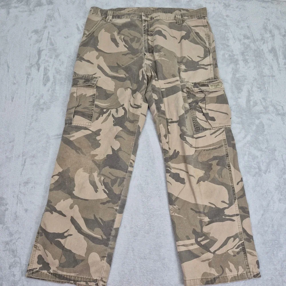 Wrangler Authentic Issue Mens 36x30 Desert Camo Cargo Pants 70LEWCG Cotton